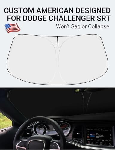 Proadsy Custom Fit Car Windshield Sun Shade for 2015-2023 Dodge Challenger - Image 2