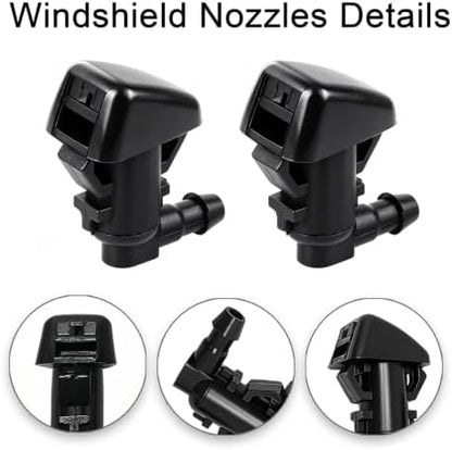 Front Windshield Washer Nozzle Kit fit for 2008 2009 2010 Ford Super Duty F-250 F-350 F-450 F-550 Replaces # 7C3Z-17603-A 7C3Z-17K605-A Wiper Fluid Washer Nozzle Spray Jet - Image 2