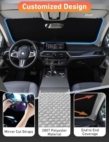 EcoNour Windshield Sunshade Compatible for BMW X4 2015-2016 2017 2018 - Image 2
