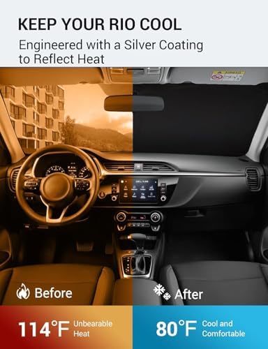 Proadsy Custom Fit 2018-2023 Kia Rio Windshield Sun Shade, Blocks Heat - Image 3