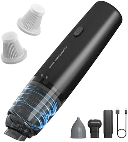 Handheld Vacuum Cordless, Car Vacuum Portable with 2 Suction Modes, Blow & Suction 2-in-1, Small Vacuum Cleaner for Car, Home, Pet Hair, Office, Desk, Keyboards (Dark) by A9life