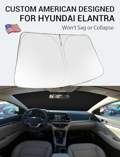 Proadsy Custom Fit Car Windshield Sun Shade for 2017-2020 Hyundai Elantra - Image 2