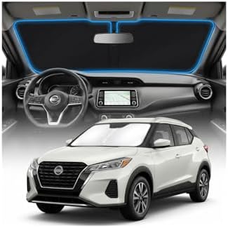 for Nissan Kicks Sun Shade Windshield Cover - Custom Fit Kicks Accessories 2018-2024 Sunshade Foldable UV Protection & Heat Shield Sun Visor Accessories by Unknown