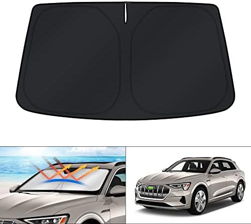 KUST Windshield Sun Shade for Audi Q8 E-Tron Accessories 2019-2024 2025 E Tron SUV Window Sunshade Sun Visor Protector Foldable Blocks UV Rays Keep Your Car Cooler (Not for Audi e-tron GT Q4 Q5) by KUST