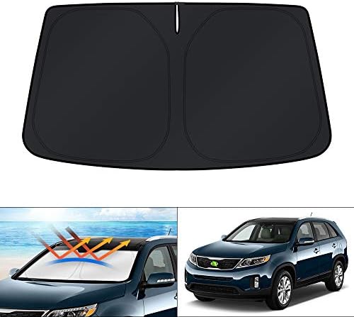 KUST Windshield Sun Shade for 2011-2015 Kia Sorento Accessories, Custom Fit Car Front Sunshade Window Sun Visor Protector Foldable Blocks UV Rays Keep Your Car Cooler by KUST