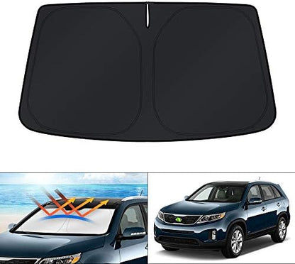 KUST Windshield Sun Shade for 2011-2015 Kia Sorento Accessories, Custom Fit Car Front Sunshade Window Sun Visor Protector Foldable Blocks UV Rays Keep Your Car Cooler by KUST