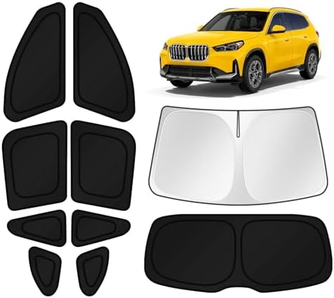KUST Car Window Shades for 2016-2022 BMW X1 F48 Accessories Windshield Sun Shade Side Rear Window Covers Sunshade Privacy Protection for Camping Blackout UV Block Full Set 10PCS by KUST