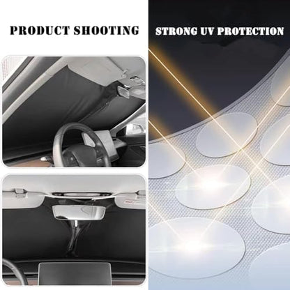 Windshield Sun Shade for 2018-2026 Ford Expedition Foldable Car Front Window Sunshade Accessories 4-Layer 240 T Sun Visor Protector Reflective Cover Block UV Rays & Sun Heat - Image 6