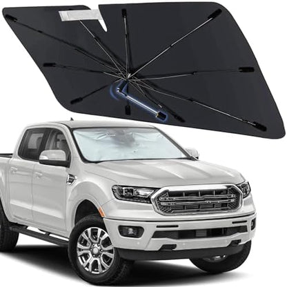 Windshield Sun Shade Fit for Ford Ranger (4Door) 2019-2026, Umbrella Shades by Visufy