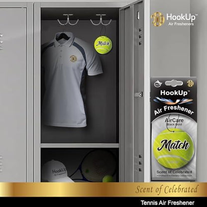 Tennis Car Air Freshener by HookUp - 2 Pack - Black Gold Scent (Extra Strong) | Unique Tennis Gift for Players, Coach, Fans | Hanging Car Accessory with Long Lasting Fresheners Smell - Image 6