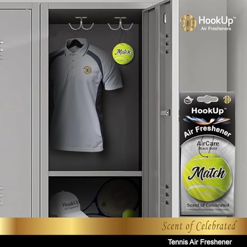 Tennis Car Air Freshener by HookUp - 10 Pack - Black Gold Scent (Extra Strong) | Unique Tennis Gift for Players, Coach, Fans | Hanging Car Accessory with Long Lasting Fresheners Smell - Image 6