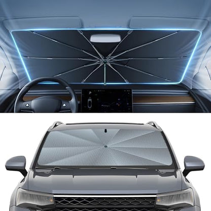 Autorder Windshield Sun Shade Umbrella for 2022-2026 Volkswagen VW Taos Accessories,Upgraded Ice Crystal Material,Easy Setup Umbrella Sunshade for Car Windshield,100% Sun Blocking by Autorder