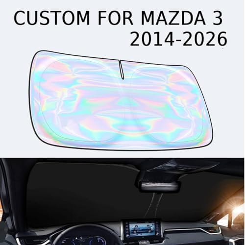 Windshield Sun Shade for Mazda 3 2014-2024 2025 2026-4 Layers Sunshade Compatible with Mazda 3 Foldable Front Window Sunshade Sun Visor Protector Block UV Rays Keep Your Car Cooler Car Accessories - Image 2