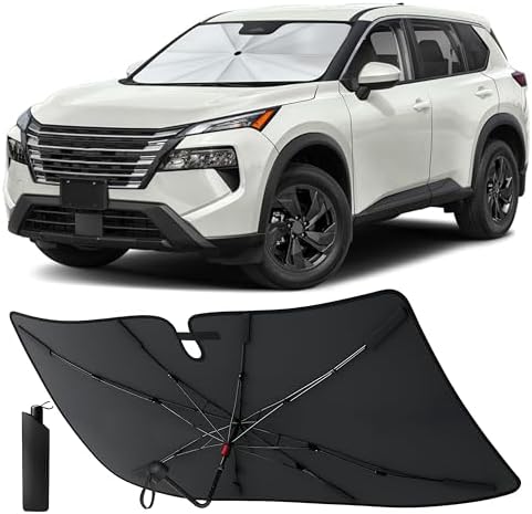 EcoNour Windshield Sunshade for Nissan Rogue 2021-2026 | Front Windshield Sun Shade & Window Tint UV Heat Protector | Foldable Reflective Car Sun Visor Cover Interior Protection Accessories by EcoNour