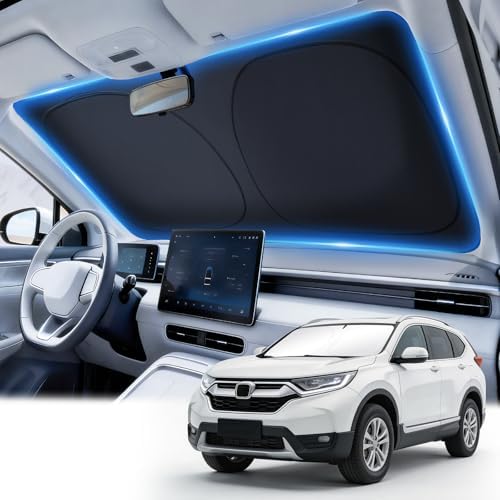 JUSTTOP Windshield Sunshade Fit for Honda CRV 2023-2026 Honda CR-V Accessories | Foldable Window Shade Sun Visor Cover | 300T Upgraded Heat & UV Reflective Sunshade for Car Windshield by JUSTTOP
