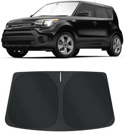 TINGLU Sun Shade for Kia Soul Base 2014-2019 Accessories Windshield Sun Shade Window Shade UV Rays Protection Sun Visor Cover with Steering Wheel Sunshade Storage Bag by TINGLU