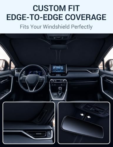 Proadsy Custom Fit Car Windshield Sun Shade for 2019-2025 Chevy Silverado - Image 2