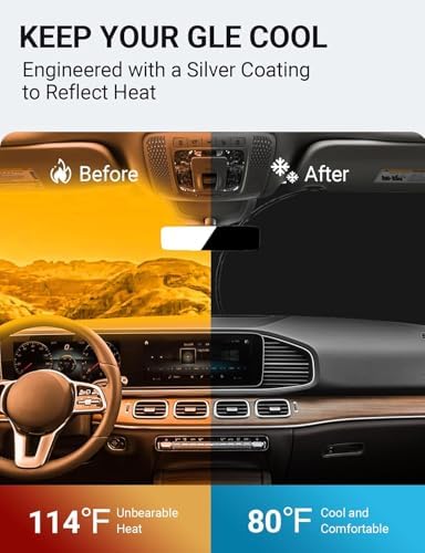 Proadsy Custom Fit Car Windshield Sun Shade for 2020-2025 Mercedes-Benz GLE - Image 3