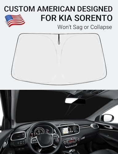 Proadsy Custom Fit 2016-2020 Kia Sorento Windshield Sun Shade, Blocks Heat - Image 2