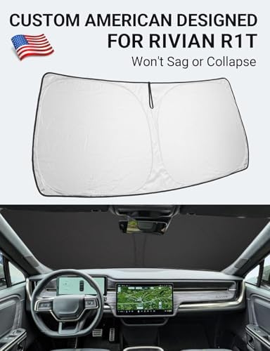 Proadsy Custom Fit 2022-2026 Rivian R1T Windshield Sun Shade, Blocks Heat - Image 2