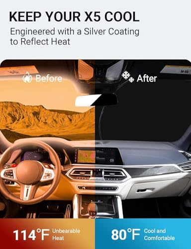 Proadsy Custom Fit 2019-2026 BMW X5 Windshield Sun Shade, Blocks Heat - Image 3
