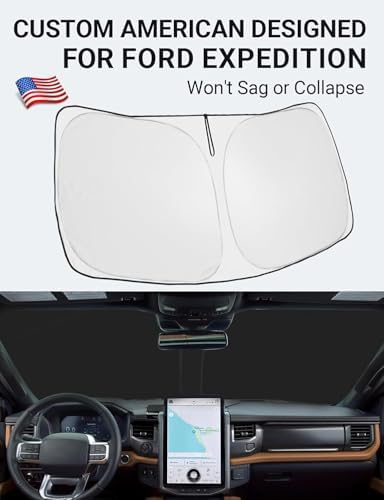 Proadsy Custom Fit Car Windshield Sun Shade for 2018-2024 Ford Expedition - Image 2
