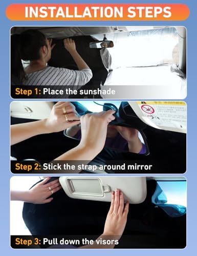EcoNour Windshield Sunshade Compatible for Subaru Solterra 2023 2024 2025, Sun Visor for Front Windshield & Window Sun Shade Cover, UV Heat Blocker & Protector, Car Accessories - Image 4
