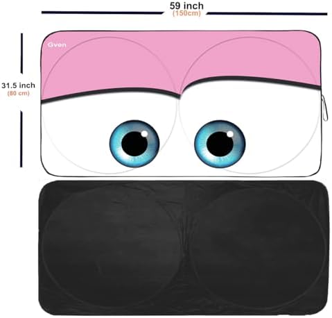 Gven Windshield Sun Shade Universal Fit for Car Window Sunshades Cover Automotive Interior Sun Protector Accessories for Compact& Midsize Sedan,Com& Subcompact SUV,Small Pickup,Wagon (Pink, S) - Image 2