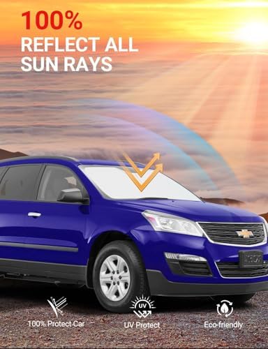 Proadsy Custom Fit Car Windshield Sun Shade for 2018-2023 Chevy Traverse - Image 6