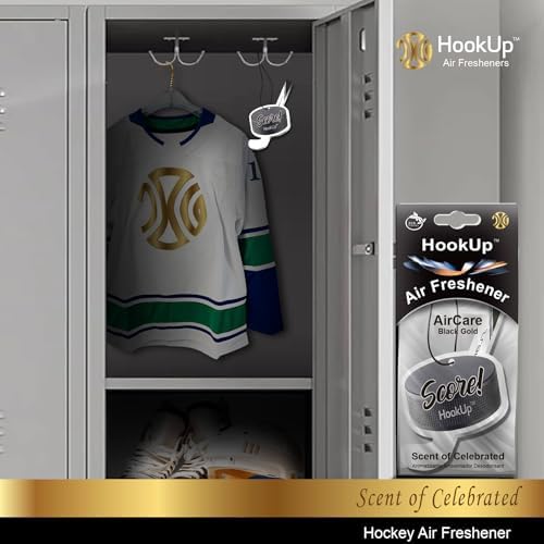 Hockey Car Air Freshener by HookUp - 2 Pack - Black Gold Scent (Extra Strong) | Unique Hockey Gift for Players, Coach, Fans | Hanging Car Accessory with Long Lasting Fresheners Smell - Image 6