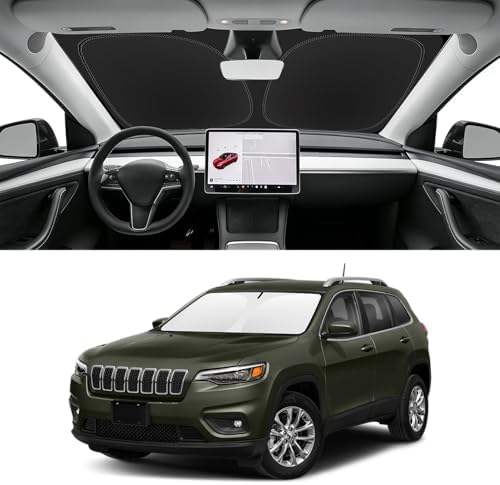 Custom Fit Windshield Sun Shade for Jeep Cherokee 2014-2023 by SLOGENTO