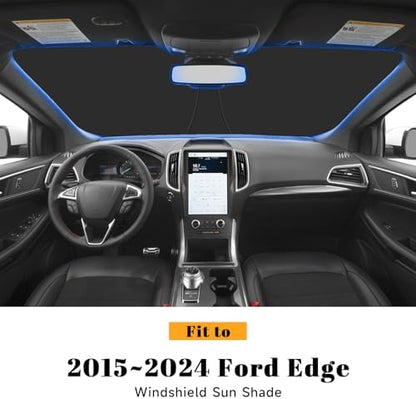 Car Windshield Sun Shade for Ford 2015-2024 Edge Accessories (OEM Design) Reflective Foldable Heat Insulation Sunshade for Ultimate Protection - Image 2