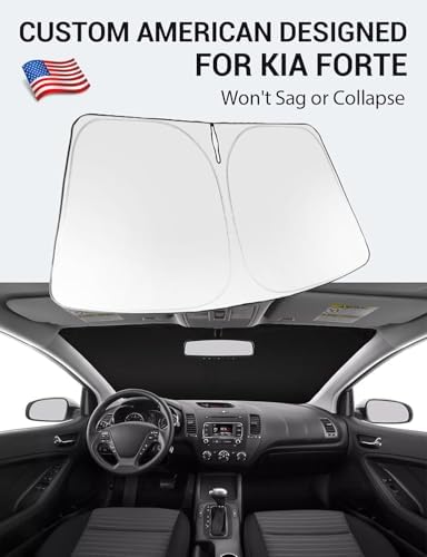 Proadsy Custom Fit 2014-2018 Kia Forte Windshield Sun Shade, Blocks Heat - Image 2