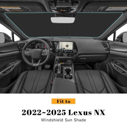 Car Windshield Sun Shade for Lexus 2022-2025 2026 NX NX250 NX350 NX350h NX450h+ Accessories (OEM Design) Reflective Foldable Heat Insulation Sunshade for Ultimate Protection - Image 2