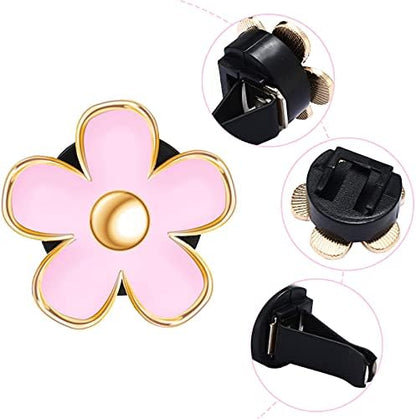 Frienda 6 Pcs Daisy Vent Clips for Car, 3/3.3 cm, Pink - Image 3