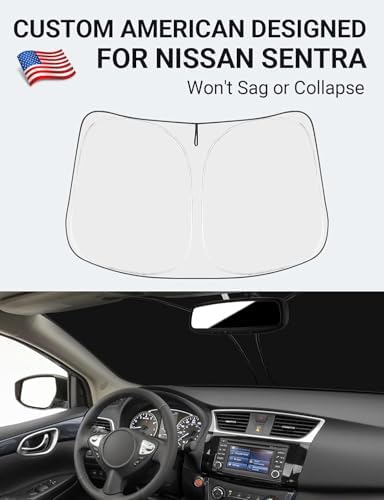 Proadsy Custom Fit Car Windshield Sun Shade for 2013-2019 Nissan Sentra - Image 2