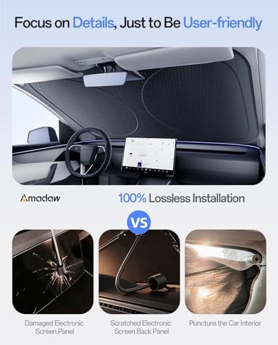 Windshield Sun Shade for Ford F-150 2000-2026, 100% UV Block & Heat Insulation, Custom Fit Sunshade, Foldable Car Sunshade with Storage Bag, Summer Car Accessory - Image 6
