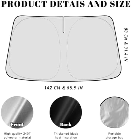 Car Windshield Sun Shade for Subaru 2019-2025 2026 Forester Accessories (OEM Design) Reflective Foldable Heat Insulation Sunshade for Ultimate Protection - Image 5