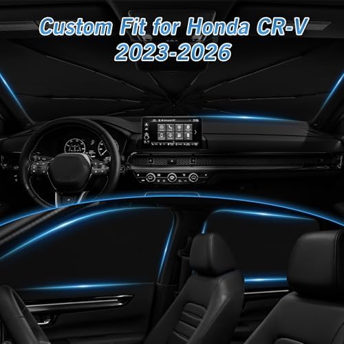 KUST Windshield Sun Shade Umbrella for Honda CR-V 2023 2024 2025 2026 Rear Window Shades 100% UV Protection and Blackout Privacy 5PCS Car Window Covers Accessories - Image 3