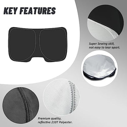 D-Lumina Rear Tailgate Window Sun Shade for 2015-2025 Fo-rd F150 F250 F350 Accessories, Window Sunshade Sun Visor Protector Block UV Rays Heat (Not for Sliding Window), Foldable 2 Layers 210T Material - Image 4