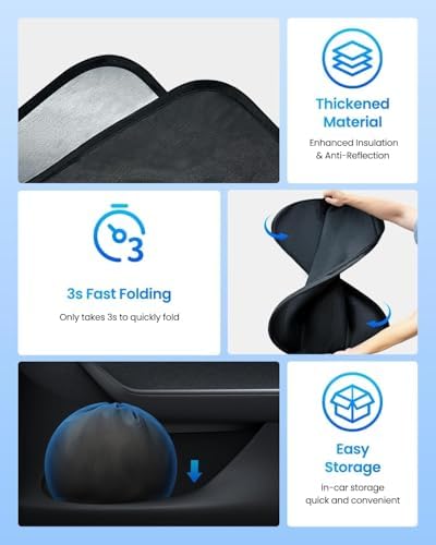 REEVAA Car Windshield Sun Shade for Tesla Model 3 Highland (2026-2016) - Image 6