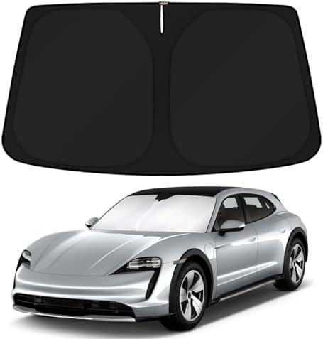 KUST Windshield Sun Shade for 2020-2024 2025 2026 Porsche Taycan Sedan Accessories Custom Fit Sunshade Sun Visor Protector Foldable Blocks UV Rays Keep Your Car Cooler by KUST