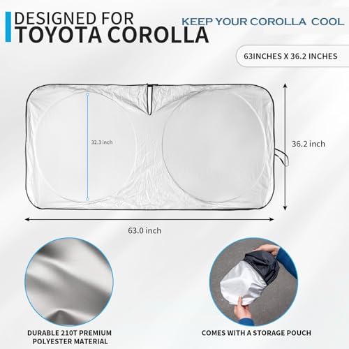 Windshield Sun Shade for Toyota Corolla 2020-2026 Sun Visor Cover Sunshade - Image 2