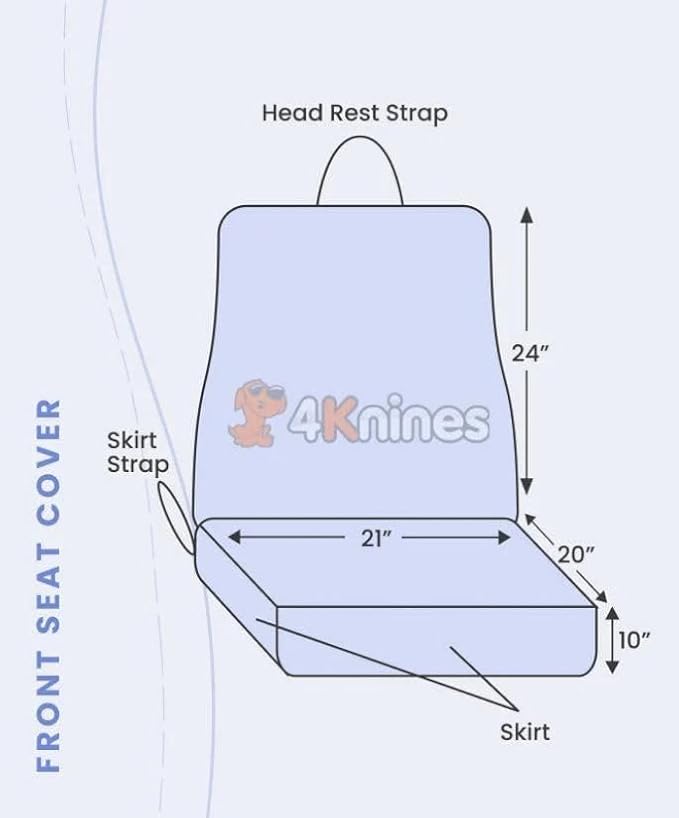 4Knines Heavy Duty Front Bucket Seat Cover for Dogs, Waterproof, Tan | Heavy-duty with K9-Shield waterproof protection. Fits captain & bucket seats. Nonslip. Easy install & clean. - Image 3