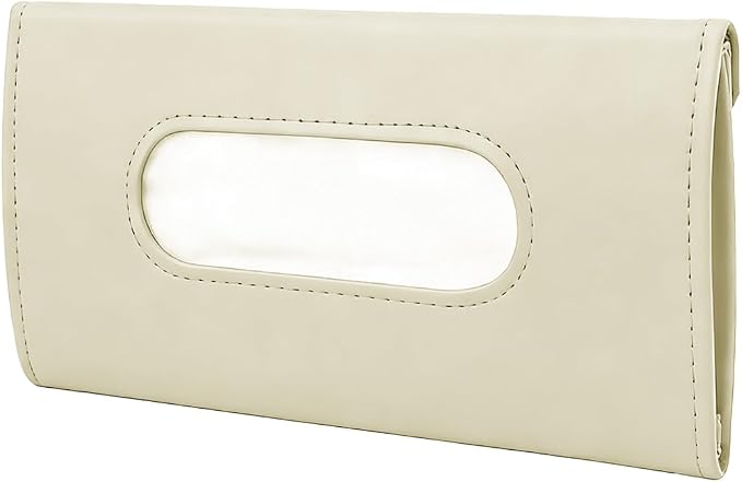 Car Visor Tissue Holder, Vehicle Sun Visor Backseat Napkin Case Mount with Tissues Refill, Automotive Interior Disposable Masks Holder, Universal for SUV Automobile Truck (Beige) - Image 7