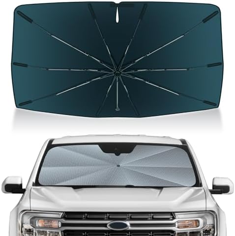 Autorder Windshield Sun Shade Umbrella for 2022-2026 Ford Maverick Accessories,Upgraded Ice Crystal Material,Easy Setup Umbrella Sunshade for Car Windshield,100% Sun Blocking by Autorder