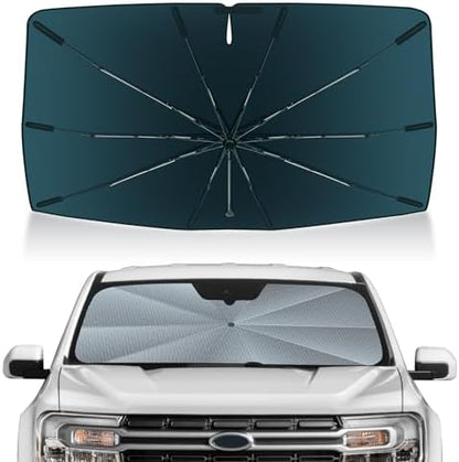 Autorder Windshield Sun Shade Umbrella for 2022-2026 Ford Maverick Accessories,Upgraded Ice Crystal Material,Easy Setup Umbrella Sunshade for Car Windshield,100% Sun Blocking by Autorder