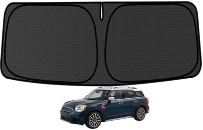 Countryman Windshield Sun Shade for Mini Countryman 2017-2020 20212022 2023 2024 Blocks UV Rays Accessories,1:1 Custom Foldable Thickened Front Window Sunshade Visor,Keeps Your Car Cooler by Achaltiza