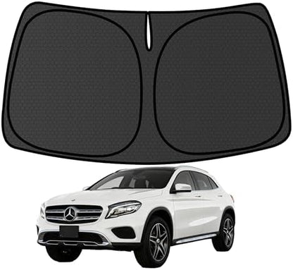 GLA Windshield Sun Shade for Benz GLA200 GLA250 GLA45 2014-2020 Blocks UV Rays Accessories,1:1 Custom Foldable Thickened Wear-Resistant Front Window Sunshade Visor,Keeps Your Car Cooler by Achaltiza