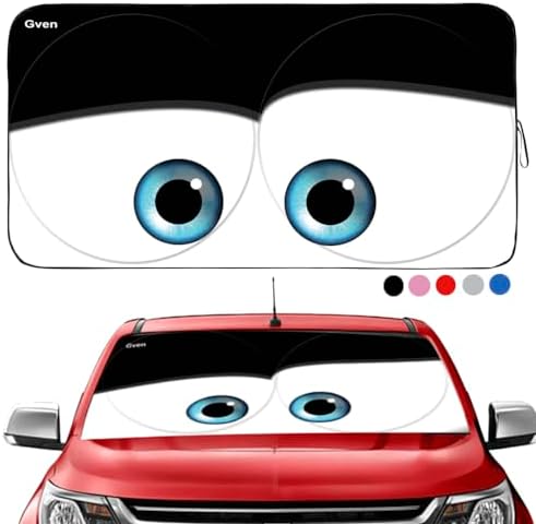 Gven Truck Windshield Sun Shade for Car Windshield Cover Interior Front Window Shades Sun Visor Protector Blocks UV Rays Must-Have Truck Accessories for Pickup, SUV, Sedan, Van, Bonneville(Black, XL) by Gven